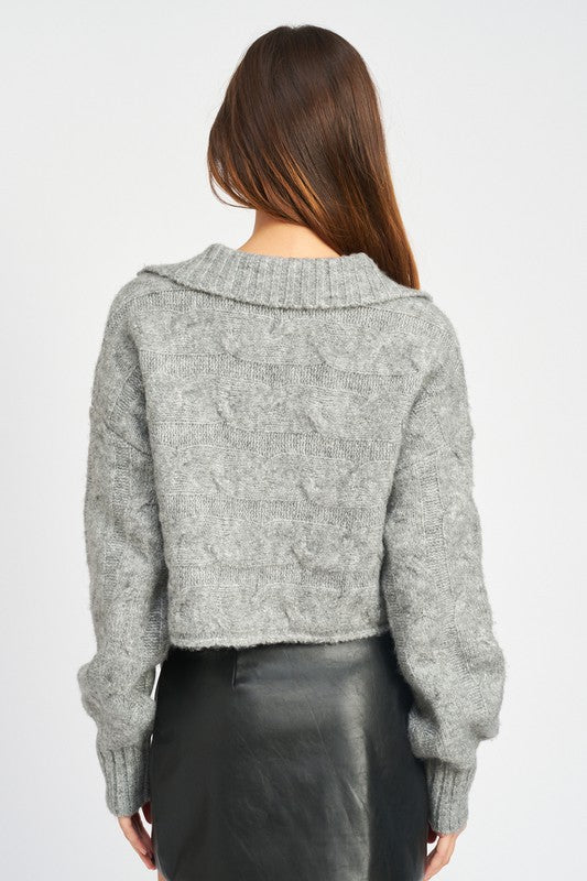 Collared Cableknit Sweater