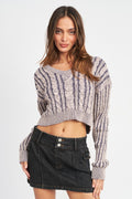 Cable Knit Stripe Sweater