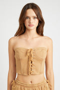 Strapless Lace Up Corset