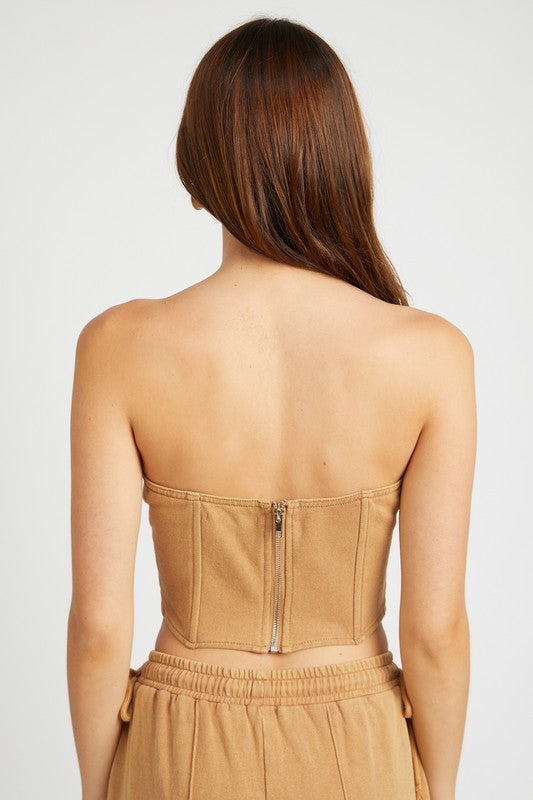 Strapless Lace Up Corset