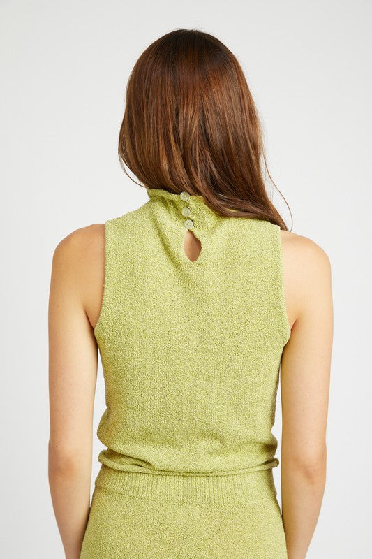 Sleeveless Turtle Neck Top