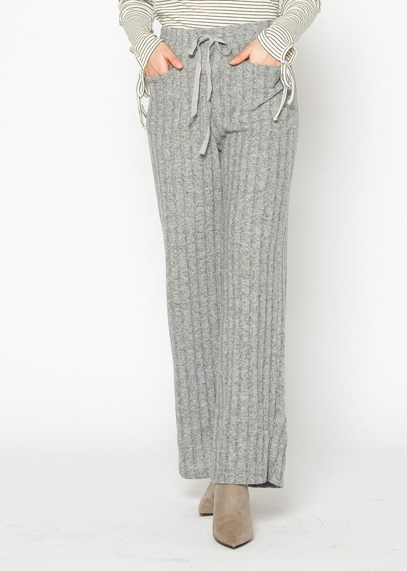 Ribbed Knit Straight Pants