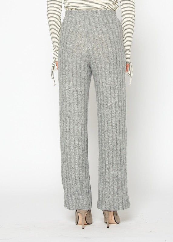Ribbed Knit Straight Pants
