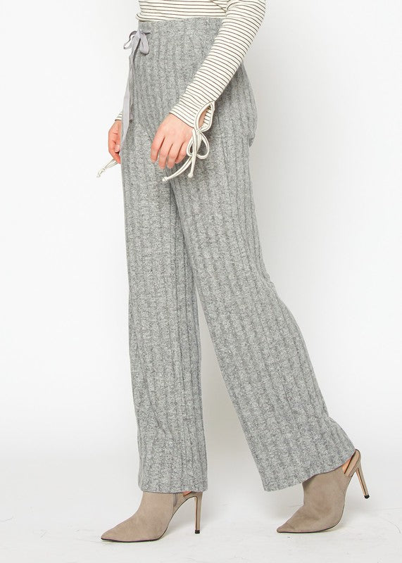 Ribbed Knit Straight Pants