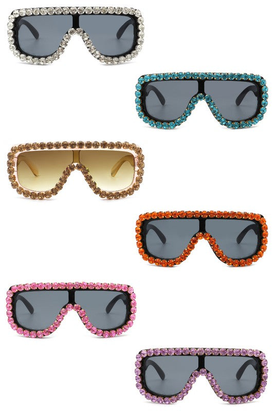 Rhinestone Aviator Sunglasses
