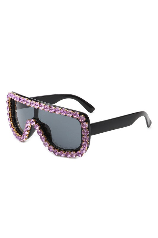 Rhinestone Aviator Sunglasses