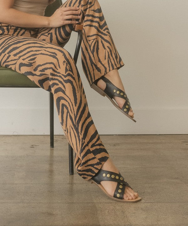 Studded Cross Band Sandal