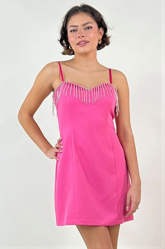 Rhinestone Fringe Dress