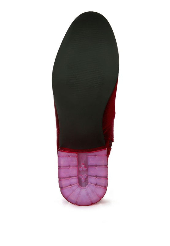 Velvet Over The Knee Boots