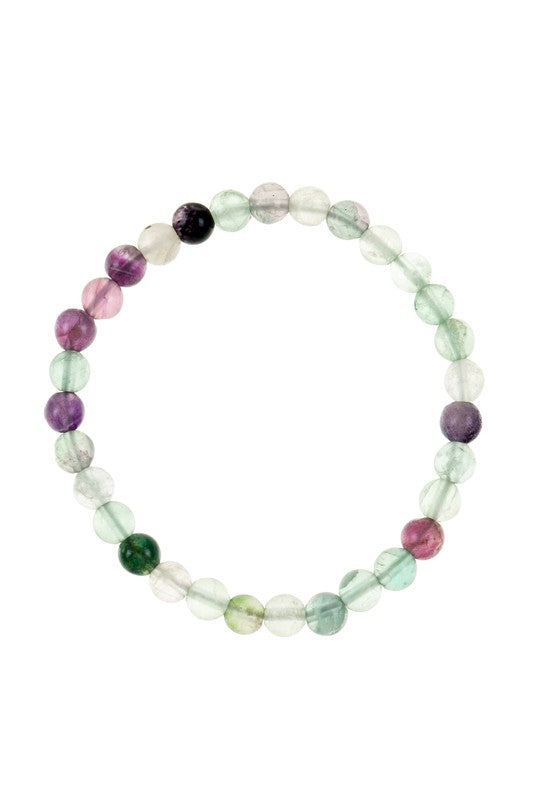 Fluorite Stone Stretch Bracelet