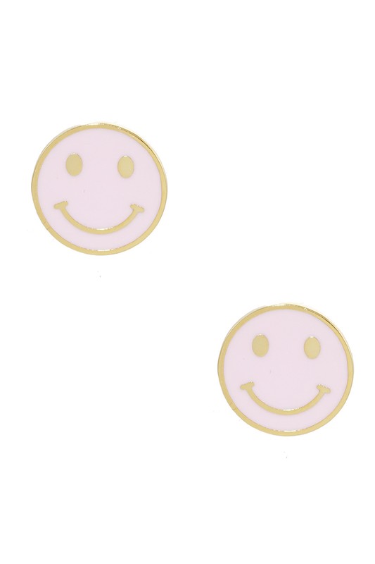 Happy Face Gold Dipped Post Earrings
