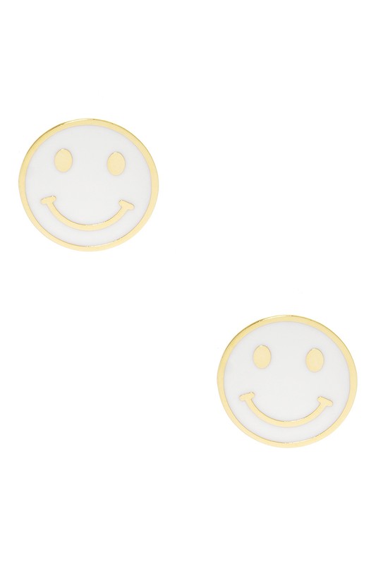 Happy Face Gold Dipped Post Earrings