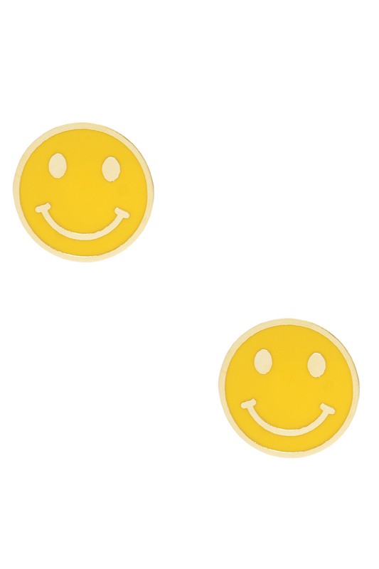 Happy Face Gold Dipped Post Earrings