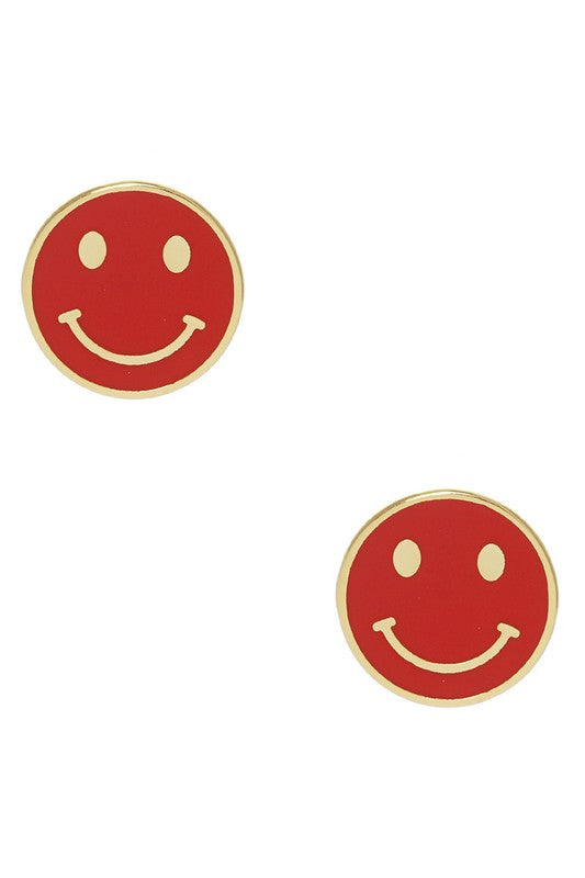 Happy Face Gold Dipped Post Earrings