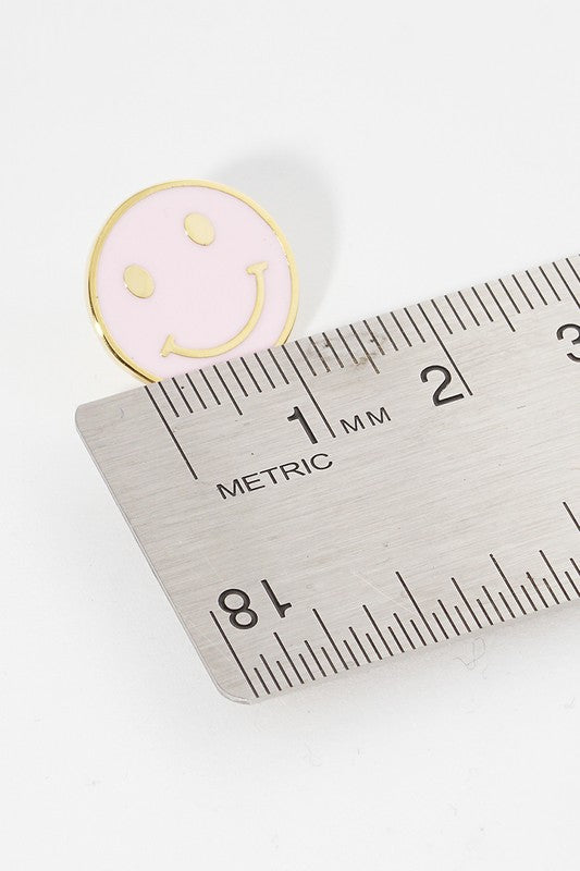 Happy Face Gold Dipped Post Earrings