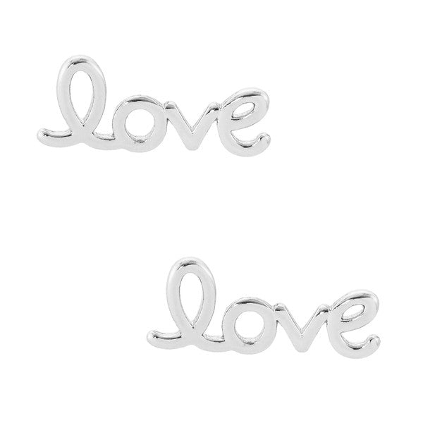 LOVE Lettering Gold Dipped Post Earrings