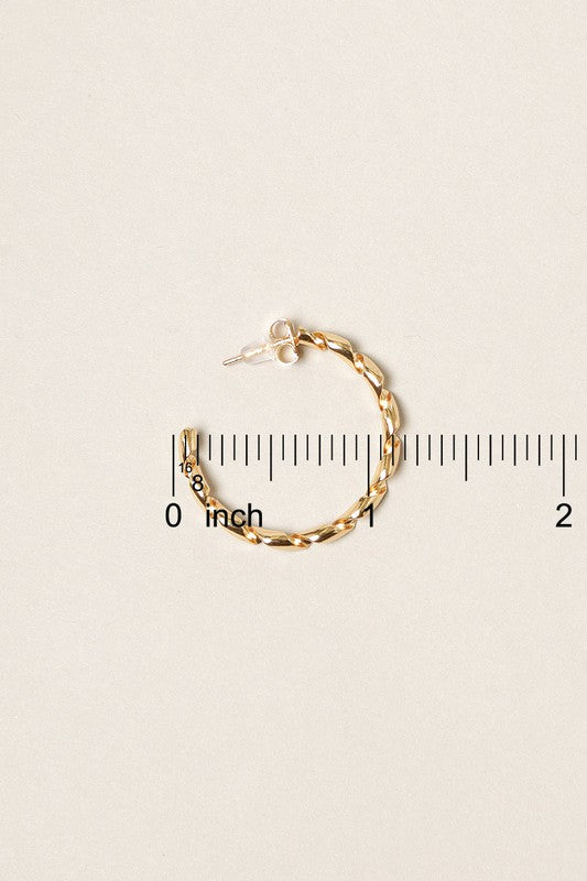 14K Gold Dipped Twisted Hoop Earrings