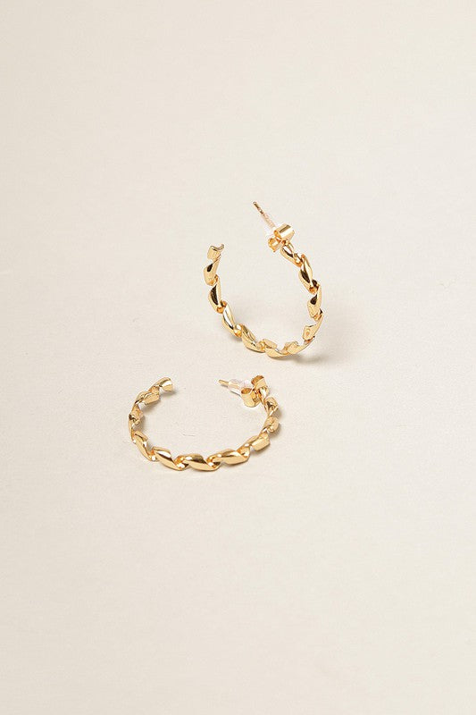14K Gold Dipped Twisted Hoop Earrings