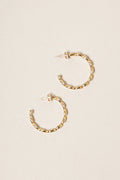 14K Gold Dipped Twisted Hoop Earrings