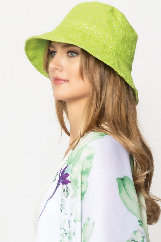 Floral Eyelet Bucket Hat