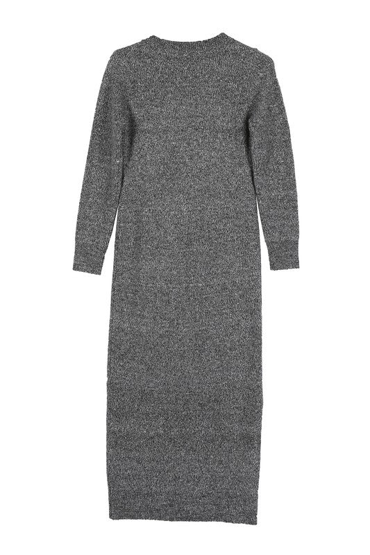 V-neck Sweater Maxi Dress
